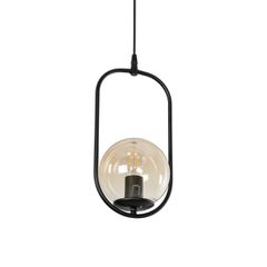 GLOBOSTAR® ZENITH 201-0093 Vintage Κρεμαστό Φωτιστικό Οροφής με Ντουί 1 x E27 AC 220-240V IP20 - Μαύρο & Μελί - Μ18 x Π15 x Υ38cm