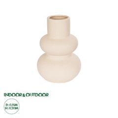 GloboStar® Artificial Garden QUARTZ 21254 Διακοσμητικό Κεραμικό Βάζo Μπεζ Π15 x Μ15 x Υ20 cm