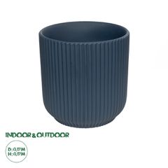 GloboStar® Artificial Garden ULUWATU 20520 Διακοσμητική Κεραμική Γλάστρα Μπλέ Π17 x M17 x Υ17