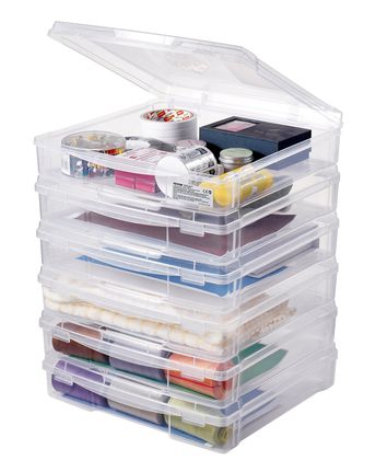 Scrapbook Paper Storage 6 Pack Στοιβαζόμενα πλαστικά κουτιά επιτραπέζιων παιχνιδιών Καθαρή θήκη