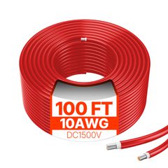 Καλώδιο επέκτασης ηλιακού πάνελ VEVOR 100FT 10AWG Αδιάβροχο PV 6mm² Καλώδιο Κόκκινο