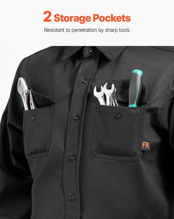 Σακάκι συγκόλλησης VEVOR Ανθεκτικό στη φλόγα XL Μέγεθος 7oz FR Μπουφάν ασφαλείας συγκόλλησης βαμβακιού-thumb-3