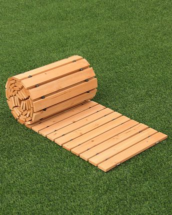 VEVOR 12 ft L x 17 in W Straight Wooden Garden Pathway Roll Out Garden Walkway