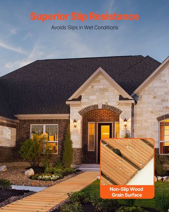 VEVOR 12 ft L x 17 in W Straight Wooden Garden Pathway Roll Out Garden Walkway-thumb-4