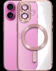 MagSafe TPU Color Chrome Case protect lens for iPhone 16 Rose Gold