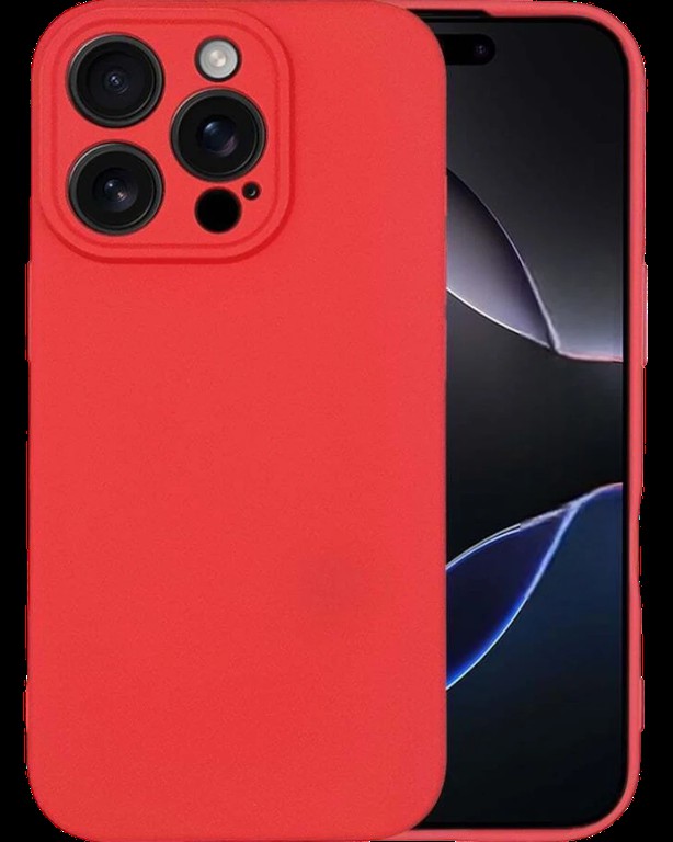 Silicon case protect lens for iPhone 16 Pro Red