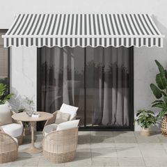 vidaXL Τέντα Πτυσσόμενη Ανθρακί και Λευκή 3,5x2,5μ. Ύφασμα / Αλουμίνιο