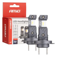 Amio - ΛΑΜΠΕΣ LED H7/H18 12V 60W 6.000K 5.600lm +400% LED CAN-BUS HYBRID SERIES - 2 ΤΕΜ. (04115/AM)