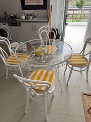 Σετ σαλόνι κήπου φερ φορζέ με στρογγυλό τραπέζι