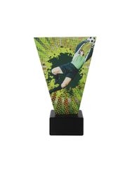 Triumph glass soccer trophy