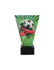 Triumph glass soccer trophy