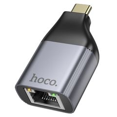 Αντάπτορας Hoco UA35 USB-C σε RJ45 OTG 100Mbps Γκρι