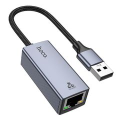 Αντάπτορας Hoco UA37 USB-Α σε RJ45 OTG 10/100/1000Mbps 12cm Γκρι