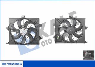 Carro Βεντιλατέρ Ψυγείου Κομπλέ Πετρέλαιο (390mm) (3PIN) (Τύπου DOOWON) κατάλληλο για HYUNDAI i20 I 2012-2014 (BA/IA) / 253801R350 - 1 Τεμ