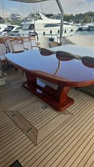 Πολυτελής ξύλινη μασίφ κερασιά τραπεζαρία με 10 καρέκλες