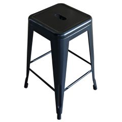 Σκαμπό Μπαρ Μεταλλικό Relix Μαύρο 42x42x67εκ. + Δώρο Γάντια Εργασίας