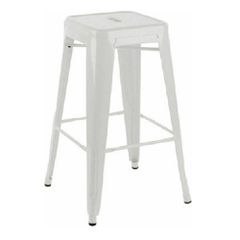 Σκαμπό Μπαρ Μεταλλικό Relix Λευκό 43x43x67εκ + Δώρο Γάντια Εργασίας.