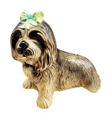 Vintage Χειροποίητος διακοσμητικός σκύλος Shih Tzu από κεραμικό υαλωμένο 35εκ. Α9026 ΤΙΜΗ 65 ΕΥΡΩ