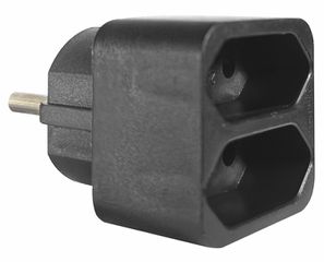 ELP31202 | ΑΝΤΑΠΤOΡΑΣ SCHUKO → 2Θ ΙΙ x16A max:1150W IP20 ΜΑΥΡΟ