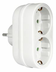 ELP33201 | ΑΝΤΑΠΤOΡΑΣ SCHUKO → 2Θ SCHUKO x16A max:3680W IP20 ΛΕΥΚΟ
