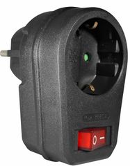 ELP32102 | ΑΝΤΑΠΤOΡΑΣ ΜΕ ΔΙΑΚ. SCHUKO → 1Θ SCHUKO max:3680W IP20 ΜΑΥΡΟ