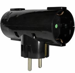 ELP36202 | ΑΝΤΑΠΤOΡΑΣ ΤΥΠΟΥ Ͱ SCHUKO → 2Θ SCHUKO max:3680W IP20 ΜΑΥΡΟ
