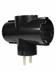 ELP36302 | ΑΝΤΑΠΤOΡΑΣ ΤΥΠΟΥ + SCHUKO → 3Θ SCHUKO max:3680W IP20 ΜΑΥΡΟ