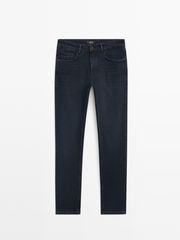 Τζιν slim fit Jean Σκούρο μπλε βαμβακερό Μέγεθος 32