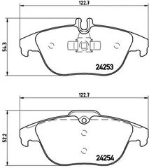 Σετ τακάκια, Δισκόφρενα Brembo P 50 068 για Mercedes