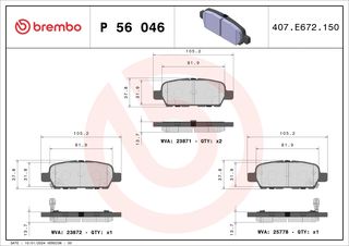 Σετ τακάκια, Δισκόφρενα Brembo P 56 046