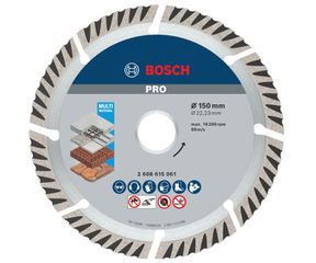 ΔΙΑΜΑΝΤΟΔΙΣΚΟΣ MultiMateria Φ150 ΜΠΕΤΟΥ-ΤΟΥΒΛΟΥ PRO BOSCH 2608615061