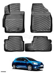 ETOIMOΠΑΡΑΔΟΤΟ ΣΕΤ 4Χ  ΠΑΤΑΚΙΑ ''ΣΚΑΦΑΚΙΑ 3D'' ΑΠΟ ΘΕΡΜΟΠΛΑΣΤΙΚΟ (ΚΑΟΥΤΣΟΥΚ) ΓΙΑ TOYOTA AURIS Ι Ε15 (2007-2012)