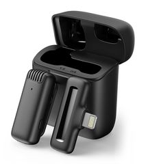 APEXEL ασύρματο μικρόφωνο APL-MIC013 με θήκη φόρτισης, Lightning, 2.4GHz, μαύρο