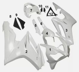 FAIRING ΜΕΜΟΝΩΜΕΝΑ ΤΕΜΑΧΙΑ ΠΛΑΣΤΙΚΑ TRIUMPH DAYTONA 675 D675 2006-2008 ΑΒΑΦΑ