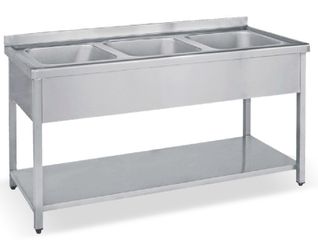 ΛΑΝΤΖΑ ΑΝΟΙΧΤΗ ΙΝΟΧ  180 x 70 x 85 cm 3 ΓΟΥΡΝΕΣ 50x50x30 ή 40x40x25 cm