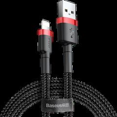 Baseus Cafule Braided USB to Lightning Καλώδιο 2m Μαύρο-Κόκκινο