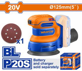 Wadfow WRAP5030 Έκκεντρο Τριβείο Μπαταρίας 125mm Li-ion 20V Χωρίς Μπαταρία & Φορτιστή