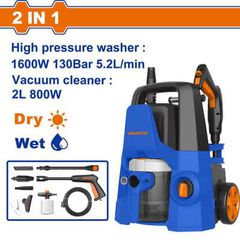 Wadfow WHP4A16 2σε1 Πλυστικό Νερού 1.600W / 130 Bar / Brush motor & Σκούπα Αναρρόφησης 800W