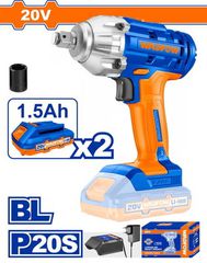 Wadfow WCD1512 Μπουλονόκλειδο Μπαταρίας Li-ion 20V / 1.5Ah / 300Nm / 2 Μπαταρίες