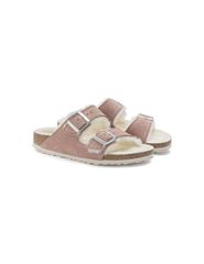 Birkenstock Arizona Suede Leather Shearling Pink Clay LAF Narrow Insulated FlipFlops 1023258
