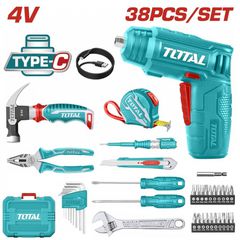 THKTHP10386 Σετ Κατσαβίδι 4V - 38 Τεμάχια - ΜΕ ΜΠΑΤΑΡΙΑ & ΦΟΡΤΙΣΤΗ - TOTAL (#THKTHP10386)