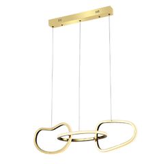Φωτιστικό κρεμαστό Ring LED 42W με επιλογής απόχρωση φωτός CCT 33000lm χρυσό ατσάλι - ακρυλικό λευκό