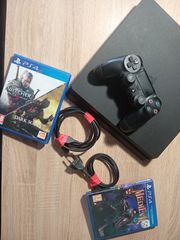 PS4+Joystick+7 παιχνίδια +απαραίτητα καλώδια (άριστη κατάσταση)