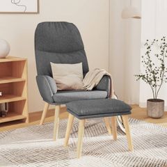 Πολυθρόνα Relax Ανοιχτό Γκρι Υφασμάτινη με Σκαμπό 3097342