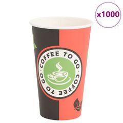 Χάρτινα κύπελλα καφέ 1000 τεμάχια 16oz 400ml Κόκκινο και μαύρο 4102789