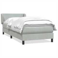 Box Spring κρεβάτι με στρώμα ανοιχτό γκρι 80x220 cm Βελούδινο 3317379
