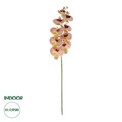 GloboStar® Artificial Garden PING SALMON ORCHID BRANCH 21405 Τεχνητό Διακοσμητικό Κλαδί Ροζ Ορχιδέα Y95cm