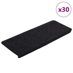 Πατάκια Σκάλας Αυτοκόλλητα 30 τεμ. Μαύρο 65x24,5x3,5 εκ. 3365908