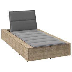 Ξαπλώστρα με αιωρούμενο μαξιλάρι Μπεζ Poly Rattan 4104205