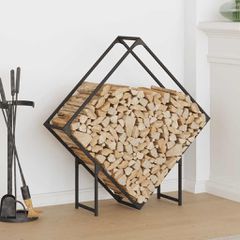 Ράφι για καυσόξυλα Μαύρο 100x25x100 cm Ατσάλι ψυχρής έλασης 864287